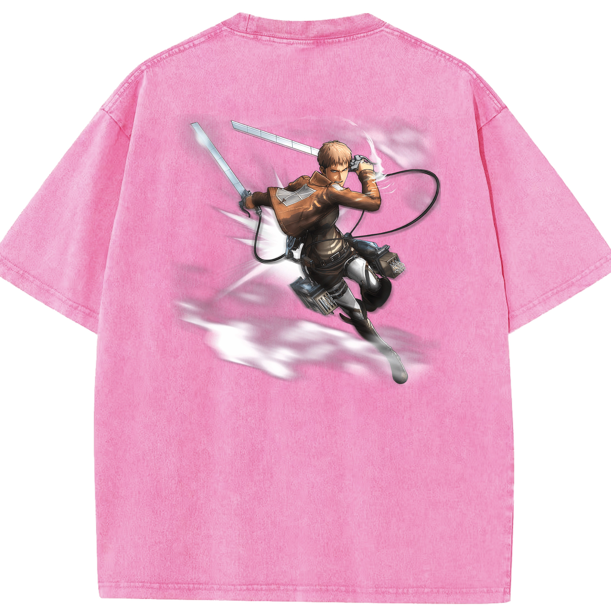 （画像用） 進撃の巨人 ジャン・キルシュタイン Attack on Titan Jean Kirstein 綿100% ヴィンテージ風 半袖Tシャツ（背面プリント）